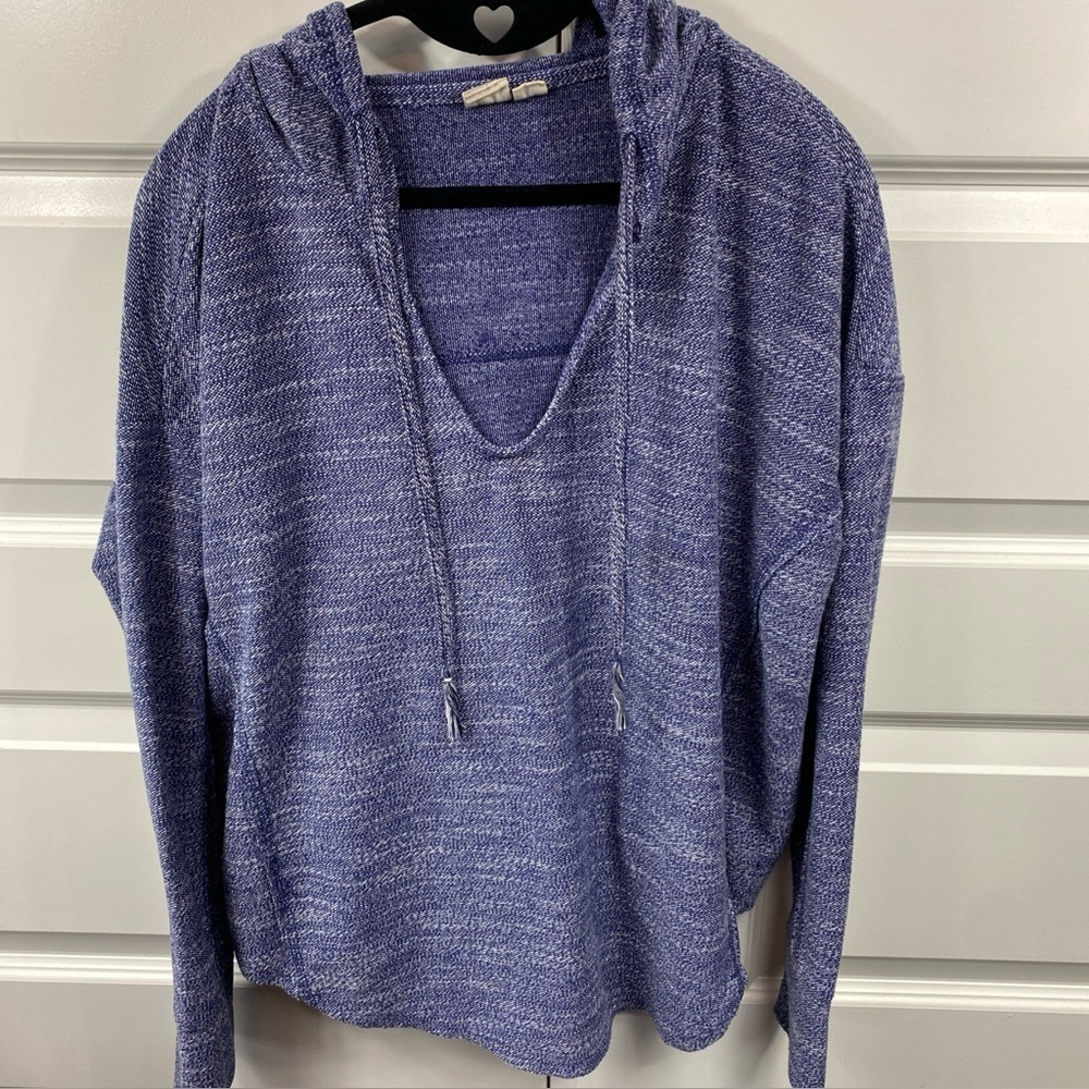 Roxy Poncho Hoodie Women's Beach Surf Sand Boho Oversized Medium Blue
